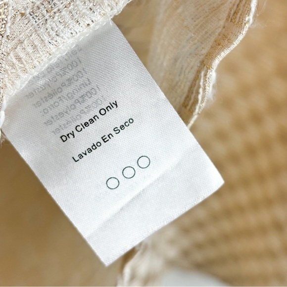 NWT Jacquie The Label Metallic Gold Puff Sleeve Babydoll Dress Sz L - Picture 11 of 12